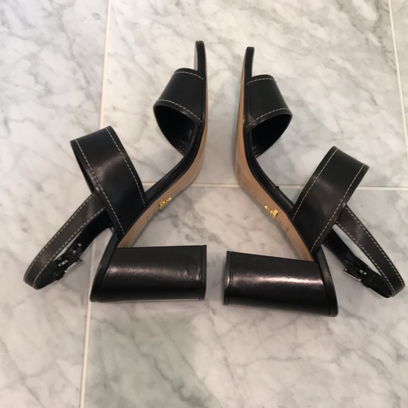 Prada Calzature Donna block heel, sling back sandals with dust bags - Picture 8 of 15